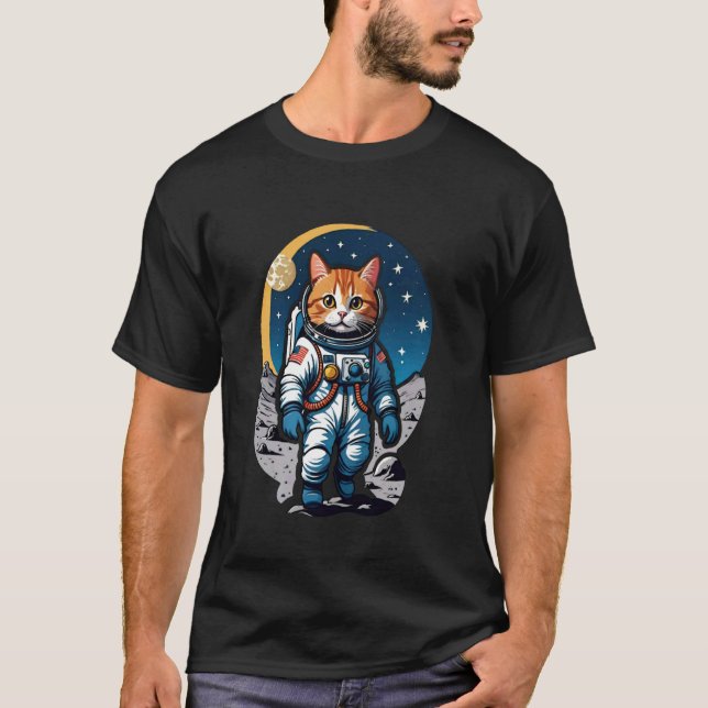 Camiseta Catstronaut (#02) gato astronauta no espaço (Frente)