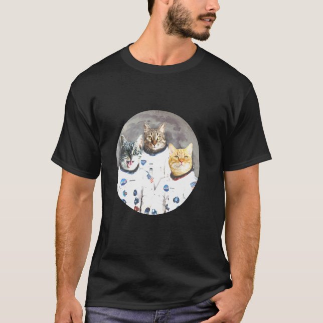 Camiseta Catstronautas Engraçado Gato (Frente)