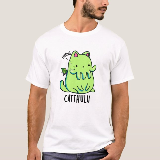 Camiseta Catthulu Funny Cthulhu Cat Pun (Frente)