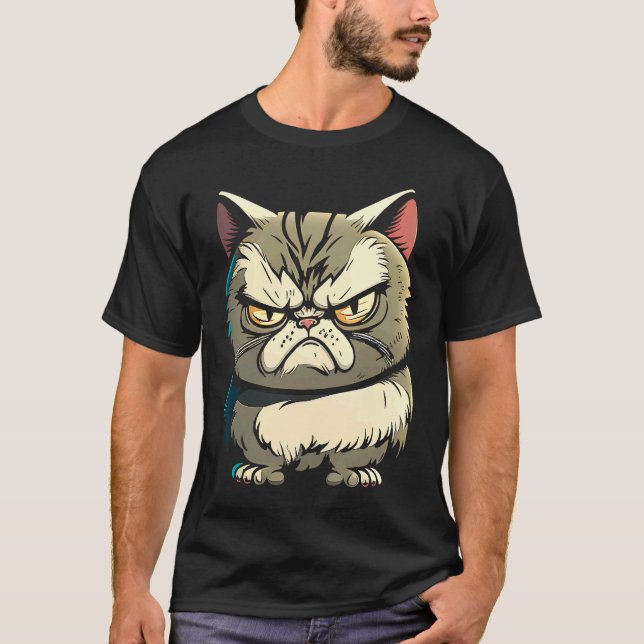 Camiseta Cattitude  Atitude de Gato Irritado  1 (Frente)