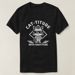 Camiseta Cattitude com Gratidão Incentivo de Gato