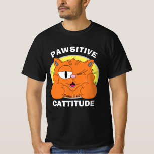 Camiseta CATTITUDE POSITIVA SENHOR Gato