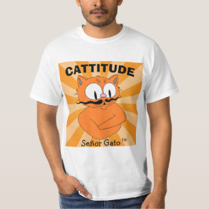 Camiseta CATTITUDE Senhor Gato™ Desenho de Gato Bigode
