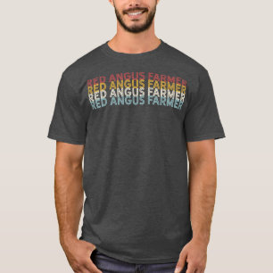 Camiseta Cattle Vintage Cow Red Angus Farmer