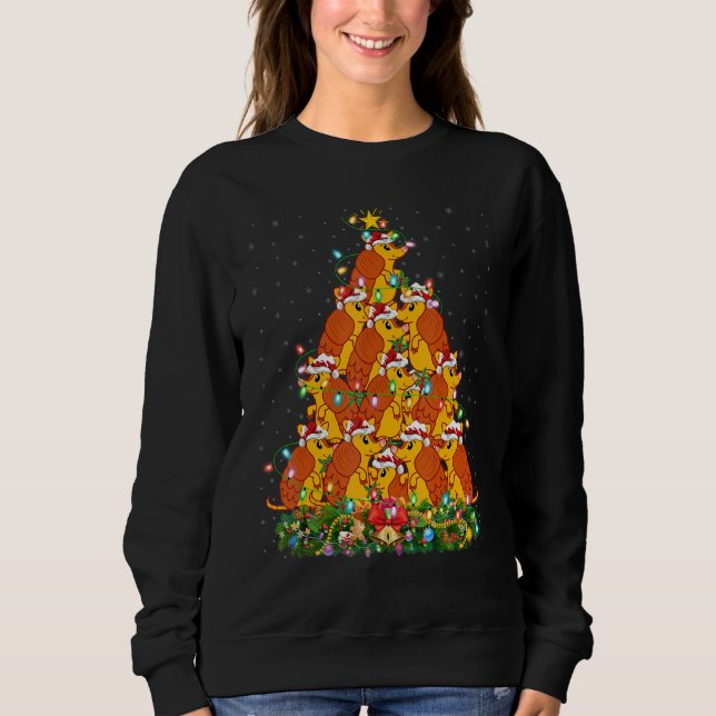 Camiseta Cattle   Xmas Lights Santa Cattle Christmas Tree (Frente)