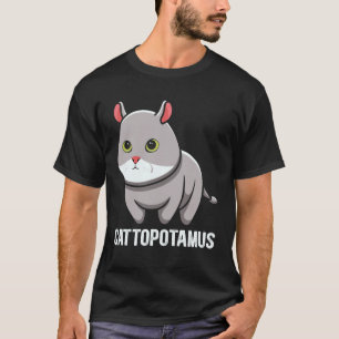 Camiseta Cattopotamus Gráfico de Animal Híbrido de Gato Fof