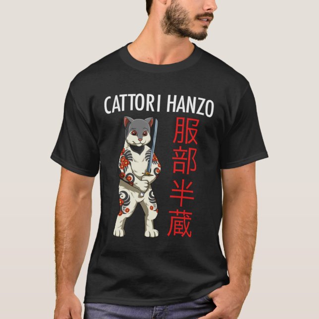 Camiseta Cattori Hanzo   Samurai Cat (Frente)