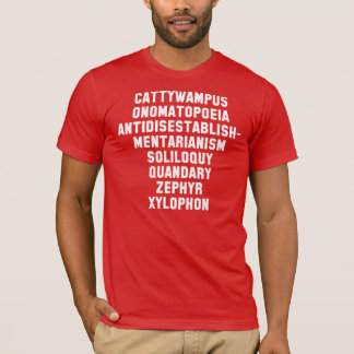 Camiseta Cattywampus, Onomatopoeia, Antidisestablishmentari