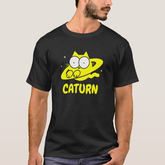 Camiseta Caturn Cat  Space Saturn Doodle (Frente)