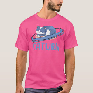 Camiseta Caturn - Gato Dormindo No Planeta Astronomia Satur