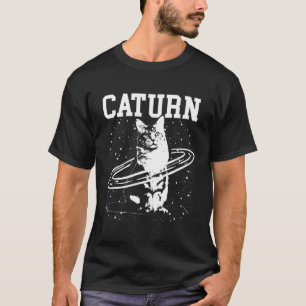 Camiseta Caturn Saturn Space Cat Para Natal