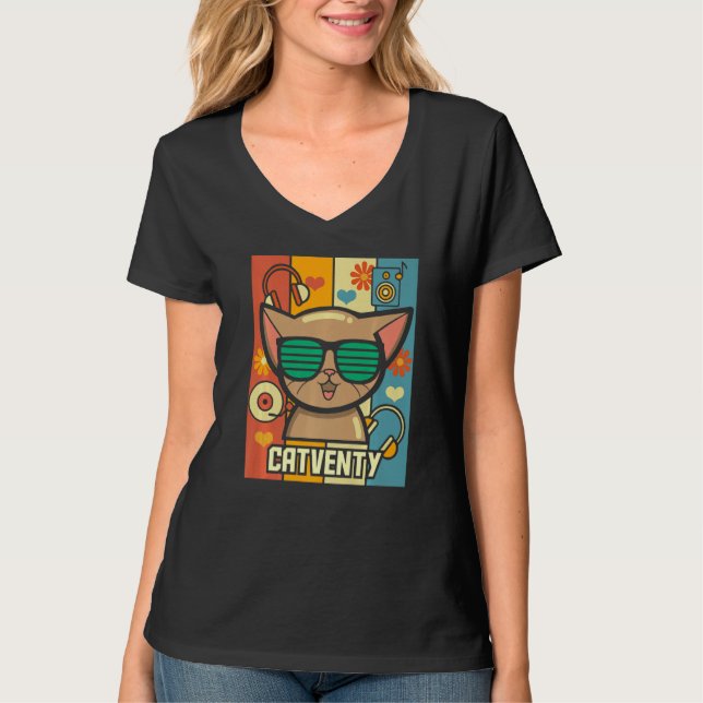 Camiseta Catventy Retro 70s Cat (Frente)