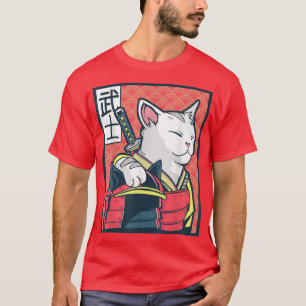 Camiseta Catzilla Antigo Gato Japonês Vintage Ninja