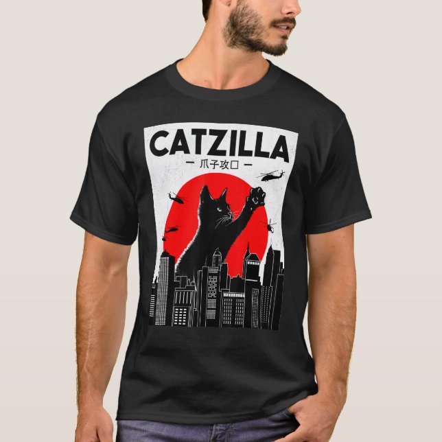 Camiseta Catzilla Ca  Gato Gato (Frente)