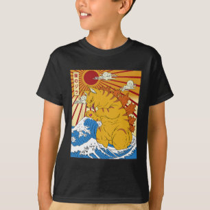 Camiseta Catzilla Cat Anime Japonês Kawaii Engraçado Oferec
