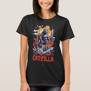 Camiseta Catzilla Cat City Skyline Funny