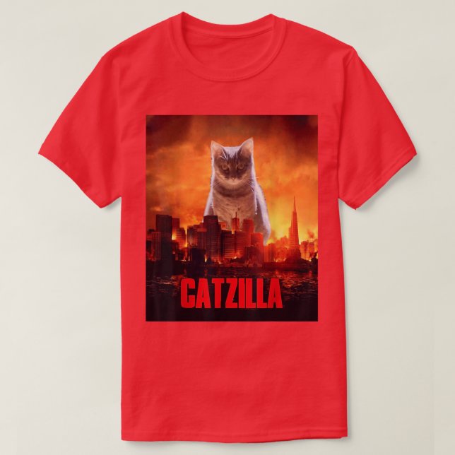 Camiseta Catzilla Cat Kitten Lover  (Frente do Design)