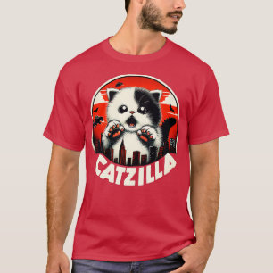 Camiseta CATZILLA Cute Fierce Gatinho Supervisionando a cid