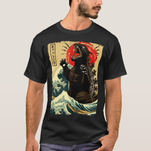 Camiseta Catzilla Divertido Estilo Japonês