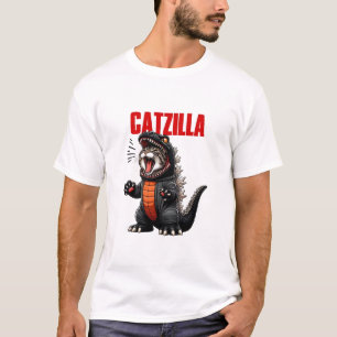 Camiseta Catzilla - Engraçado Cat Godzilla Mashup