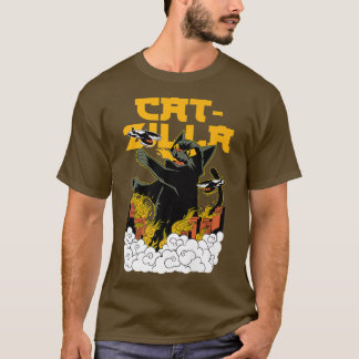 Camiseta CATZILLA Engraçado Gato dizendo Kitten Monster Tom