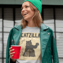 CATZILLA FUNNY CAT T SHIRT