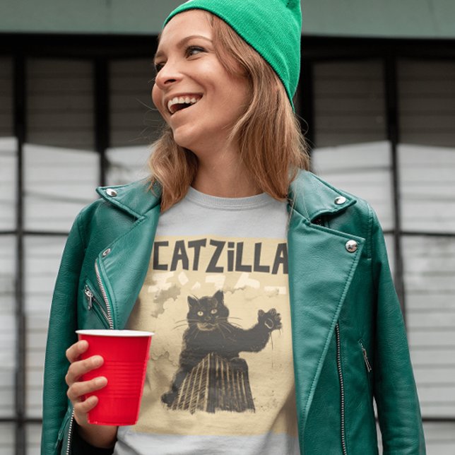 CAMISETA CATZILLA FUNNY CAT T SHIRT (Criador carregado)