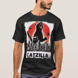 Camiseta Catzilla Roaring Over City Skyline Cat Monster