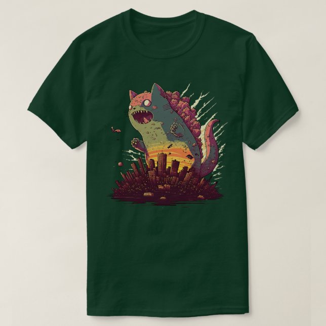 Camiseta Catzilla sunset (Frente do Design)