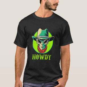 Camiseta Caubói Alien HOWDY Ocidental Divertido OVNI Hallow