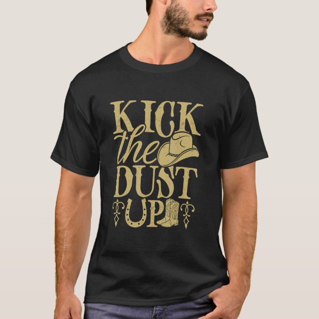 Camiseta Caubói caubói do campo chutar o pó tema ocidental (Frente)