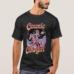 Camiseta Caubói Cósmico Feminino Fantasia Espacial Retro