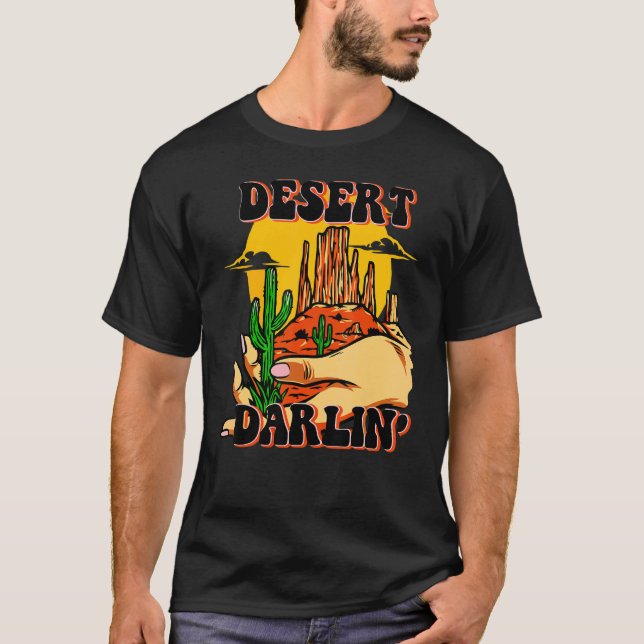 Camiseta Caubói Deserto De Cacto Querida Rodeio (Frente)
