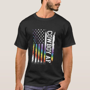 Camiseta Caubói Dos Estados Unidos Chuva De Arco-Íris Disto