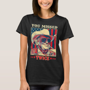 Camiseta Caubói Trump Ocidental Você Errou Duas Vezes
