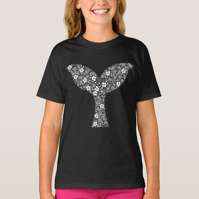 Camiseta Cauda de Baleia Caprichosa: Beleza em Flor (Frente)