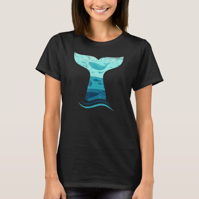 Camiseta Cauda de baleia em Waves Orca Killer Whale Ocean D (Frente)