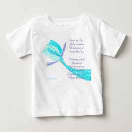 Camiseta cauda de peixe sob o mar com poema