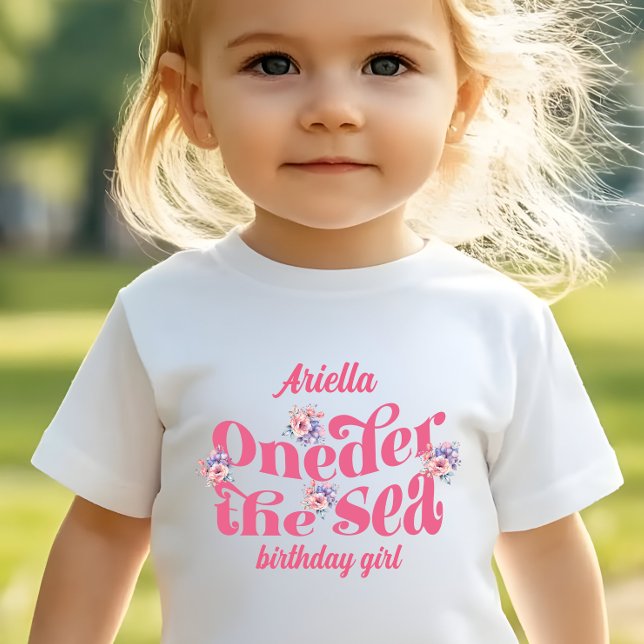 Camiseta Cauda de sereia brilhante Flor no mar  (Criador carregado)