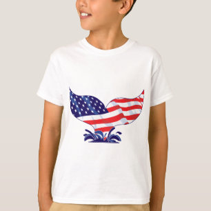 Camiseta Cauda patriótica da baleia