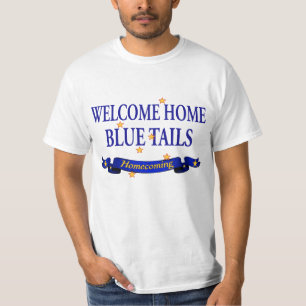 Camiseta Caudas azuis Home bem-vindas
