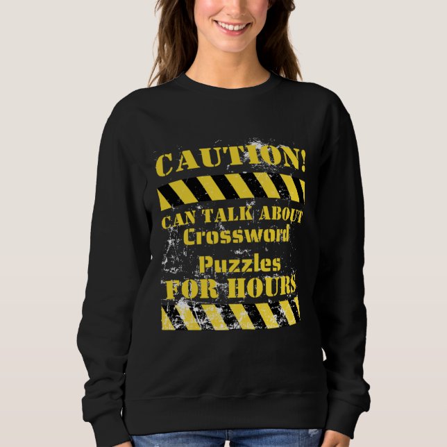Camiseta Caution can talk about crossword puzzles for hours (Frente)