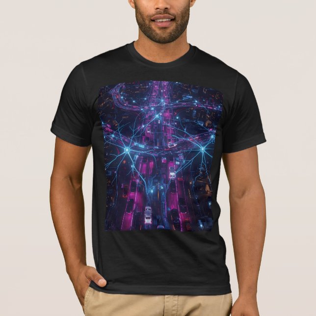 Camiseta Caution: Neural Traffic Jam Ahead – Funny Neuro (Frente)