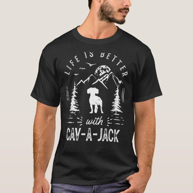 Camiseta Cav a Jack Life Melhor Mãe Pai Cão (Frente)