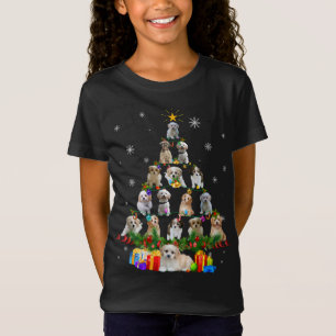 Camiseta Cavachon Cachorro Árvore de Natal Luz Engraçada Ca