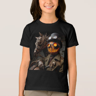 Camiseta Cavaleiro Abóbora de Halloween Steampunk