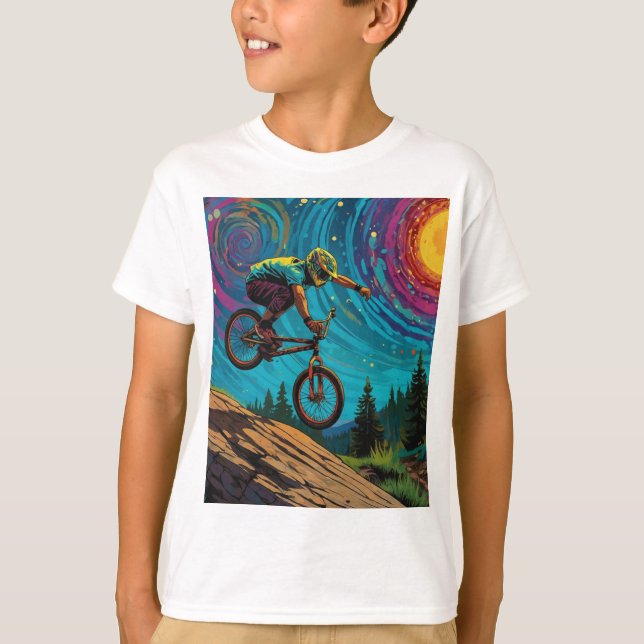 Camiseta Cavaleiro BMX na Montanha (Frente)