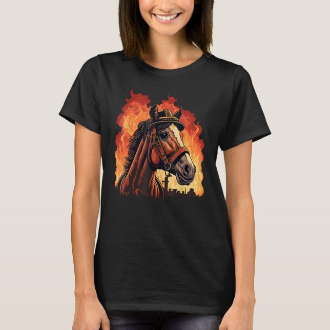 Camiseta Cavaleiro Bombeiro em Cavalo Bombeiro (Frente)