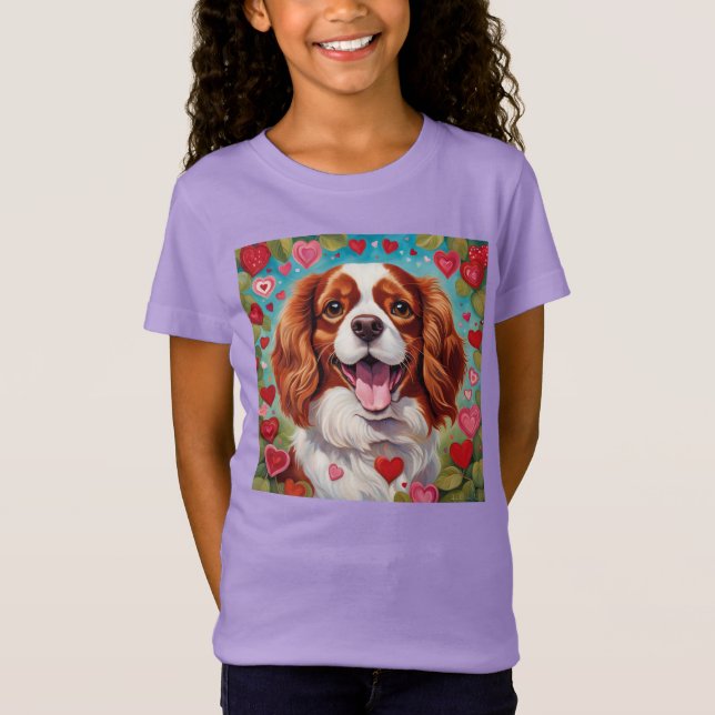 Camiseta Cavaleiro Bonito Crianças do Coração Louco Meninas (Frente)