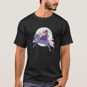 Camiseta Cavaleiro Cavalo Lua Feitiçaria Cavalgando Ri